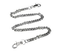 PINKPIN Biker Wallet Chain, Heavy Duty Pocket Chain with Round Clasp, Men Chains for Jeans, Pants Clothing Accessories, Silver, Long