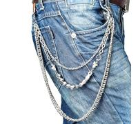 PINKPIN Heavy Pants Chains Trouser Keychain Jeans Punk Wallet Chain Hip Hop Goth Chain Key Chain for Men Women, Biker Chain, Long