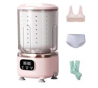 PinkPortable Washer with Spin-Dry Basket, Wash, Rinse, Spin Dry 3-in-1, Cordless Mini Washing Machine for Underwear, Socks, Baby Clothes, Mini Washer Machine for Travel, Apartments, Dorms