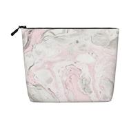 Pinks Abstract Ink Marble Gray Artistic Print Makeup Bag, Toiletry Organizer,One Pack for Multiple Daily Uses, Business Trip Companion