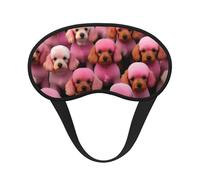 Pinks Poodles Dogs Print Sleep Mask for Side Sleepers Cute Blackout Eye Mask Shades Cover for Home or Travel