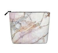 Pinks White Marble Pattern Print Makeup Bag, Toiletry Organizer,One Pack for Multiple Daily Uses, Business Trip Companion
