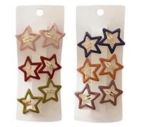 Pinksee 12 Pcs Metal Snap Hair Clips Star Hair Barrettes Hair Accessories for Women Girls