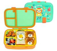 PinkSheep Bento Lunch Boxes for Kids, 800ml BPA-Free Leak-Proof Children Food Containers with Compartments, Back to School Students Daycare Lunches Snack Container Size for Ages 4-8(Lion)