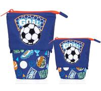 PinkSheep Cute Telescopic Pencil Pen Holder Case, Stand-up Retractable Transformer Pouch Colorful Organizer, Dual-Use Canvas Storage Stationery Bags with Zipper for Kids Students Office