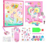 PinkSheep DIY Diamond Painting Notebook for Girls Age 6 7 8 9 10, Unicorn Creative Art Diary, Arts and Crafts Journal Diamond Painting Kit for Girls Birthday Christmas Gifts