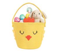 PinkSheep Easter Basket for Kids, Woven Easter Eggs/Candies Basket with Handle for Egg Hunts or Treats, Empty Cute Animal Storage Gift Baskets for Boys Girls (Chick)