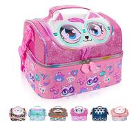 PinkSheep Kids Lunch Bag, Double Decker Cooler Insulated Lunch Bag, Back to School Gift Large Tote for Boys, Girls, Men, Women, with Adjustable Strap (Cat2)