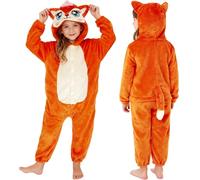 PinkSheep Kids Winter Onesie Pyjamas, Sleep Suit for Boys and Girls (UK, Age, 7 Years, 8 Years, Fox)