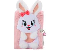 PinkSheep Rabbit Diary for Girls with Lock and Keys, Cute Bunny Journal Notebook for Kids, Plush Lock Diary with 160 Lined Pages for Writing Drawing, Back to School Supplies Birthday Gifts for Girls