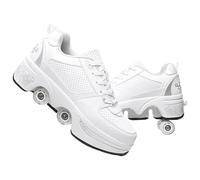 Pinkskattings@ Roller Skates Shoes Girl,Shoes with Wheels for Boys,Outdoor Skating Shoes Adult,Adjustable 2 in 1 Trainers Skates (D, EU35)