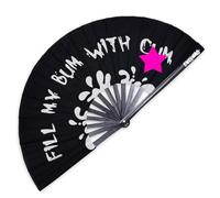 Pinkswag “Fill My B*m With C*m” Clack Fan - Explicit Queer Hand Fan for Festivals, Drag & S*x-Positive Performance