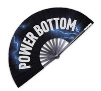 Pinkswag “Power Bottom” Clack Fan - Lightning Pride Fan, Bamboo Hand Fan for LGBTQ Pride Events, Raves & Drag Shows