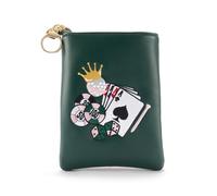 PINKTEE Golf Valuables Pouch Funny Golf Accessories Bag with Zipper Master Green Premiun Leather Golf Tee/Ball Pouch for Women Men (CASINO)