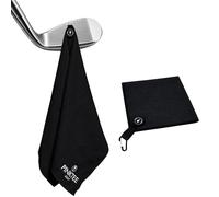 PINKTEE Magnetic Golf Towel, Microfiber Waffle Design for Golf Balls Golf Clubs, Perfect Golf Gifts for Men Women (Black, 102x45cm)