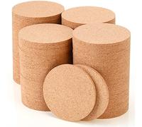 Pinkunn 100 Pcs Cork Coasters for Drinks Cork 3.5 Inches Round Absorbent and Heat Resistant Blank Cork Coasters for Crafts Gifts Reusable Coasters for Wine Glass, Mug, Coffee Cup
