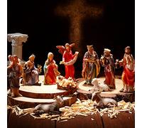 Pinkunn Nativity Set for Christmas 11 Pieces 3.5 Inch Christmas Story Manger Scene Christmas Indoor Holy Family Figurines Decoration Xmas Table Ornaments Jesus Holy Family with Angel