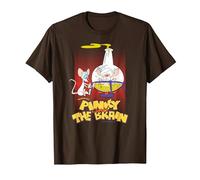 Pinky and The Brain Lab Flask T-Shirt, Men, Brown, Large
