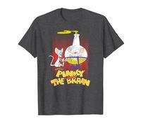 Pinky and The Brain Lab Flask T-Shirt, Men, Dark Heather Grey, Medium