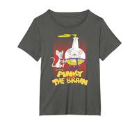 Pinky and The Brain Lab Flask T-Shirt, Women's Plus, Asphalt Grey, 4X