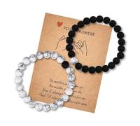 Pinky Promise Bracelets for Girlfriend Boyfriend Valentines Day Gifts for Wife Husband Anniversary Birthday Gift for Couples Long Distance Relationship Bracelet for 2 Friendship Gift for Sister Friend