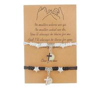 Pinky Promise Distance Matching Bracelets Luminous Love Charms Luck Beracelets for Best Friends Couple Family Women Men-Astronaut Charm, Adjustable, Resin Waterproof wax string, no gemstone