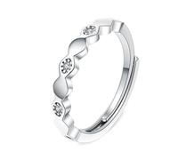 Pinky Promise Ring, The Engagement Ring 18K White Gold Simple Wave Design Lab Diamond Size V 1/2