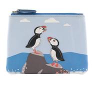 Pinky Puffins Ladies Leather Coin Purse by Mala Leather - Puffin Design, Genuine Leather, Zip Top, Fully Lined, Compact & Stylish