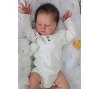 Pinky Reborn 19 Inches 48CM That Looks Real Baby Boy Doll Lifelike Silicone Vinyl Newborn Soft Doll with Rooted Hair Toddlers Toys for age 3+