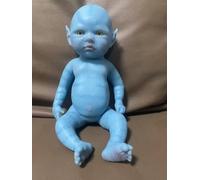 Pinky Reborn Baby Dolls Blue Skin Brown Eyes Elf Ears 12 Inch Full Body Soft Solid Silicone Baby Doll Realistic Reborn Dolls Lifelike New Reborn Baby That Look Like A Real Baby Touch