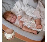 Pinky Reborn Blonde Hair 20 Inch 50 CM Reborn Baby Dolls Boy Soft Vinyl Silicone Bath Toys Asleep Baby Dolls Newborn Baby Doll Best Xmas Gifts for Children