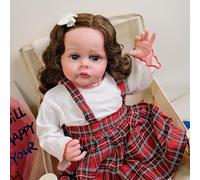 Pinky Reborn Blue Eyes 20 Inch Realistic Silicone Vinyl Reborn Doll in Scottish Dress - Soft Cloth Body with Lifelike Features for Collectors & Playtime Joy