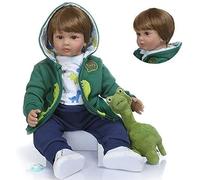 Pinky Reborn Dolls Cloth Body 24 Inch 60cm Dinosaur Clothes Reborn Toddler Boy Doll Real Looking Soft Silicone Vinyl Newborn Dolls Toy
