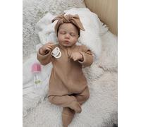 Pinky Reborn Dolls Eyes Closed Cute LouLou 20 inch 50 cm Reborn Baby Dolls with Hand-Drawing Hair Reborn Doll Real Soft Cuddly Baby Girl Boy Toys