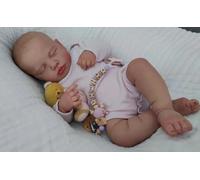 Pinky Reborn Dolls Washable Asleep Boy 20 inch 50cm Loulou Full Body Vinyl Silicone Newborn Dolls Magnetic Pacifier Toys with Anatomically Correct