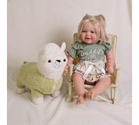 Pinky Reborn Dolls Weighted 24 inch 60 cm Lovely Smile That Looks Like A Real Baby Doll with Rooted Curly Hair Baby Girl Doll Realistic Newborn Toddler Doll Toy For Ages 3+