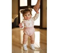 Pinky Reborn Huge Size Reborn Baby Dolls 26 inch Reborn Toddler Dolls Silicone Babies Lifelike Baby Girl Doll with Rooted Curly Hair Realistic Newborn Doll Real Size Dolls for Children