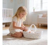 Pinky Reborn Rainbow Design Cotton Rope Reborn Doll Basket - Foldable With Handle, Decorative Storage For Kids’ Toys, Towels, Clothes & Baby/Pet Essentials