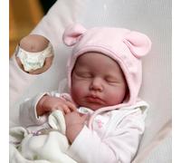 Pinky Reborn Rooted Hair 20 Inch 50 CM Reborn Baby Dolls Girl Soft Vinyl Silicone Bath Toys Asleep Baby Dolls Newborn Baby Doll Best Xmas Gifts for Children