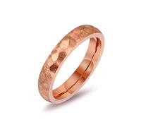 Pinky Ring, A Promise Ring Rose Gold Ring Multifaceted Wide 4mm Stainless Steel Size P 1/2