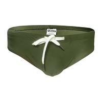 PINKY SENSON Mens Swim Briefs Pouch Pad Bulge Beach Volleyball Sunbathing Surfing, Army Green, L