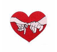Pinky Swear Heart Patch Embroidered Applique Iron On Sew On Emblem