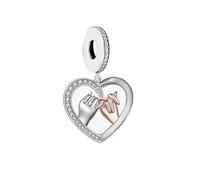 Pinky Swear Promise Friends Mum Mother Daughter Love Heart Charm Bead Pendant 925 Sterling Silver Dangle Compatible With Pandora Charm Bracelet