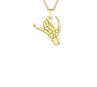 Pinky Swear Skeleton Men Necklace Punk Halloween Vintage Pendant Necklace Friend Gift