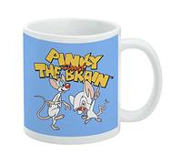 Pinky & the Brain Logo Ceramic Coffee Mug, Novelty Gift Mugs for Coffee, Tea and Hot Drinks, 11oz, White