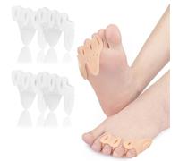 Pinky Toe Protectors, 3-Holes Toe Separators Gel Little Toe Spacer for Curled Pinky Toes, Overlapping Toe, Blisters, Pain Relief from Friction, 4 Pcs/2 Pairs (White)