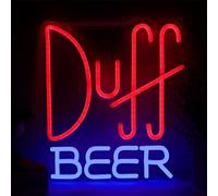 Pinlangdou Duff Beer Neon Sign - Dimmable Cartoon Wall Decor, 12" x 12", Acrylic, Neon, Retro, Wall Mount, Ideal for Man Caves, Bars, Restaurants