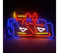 Pinlangdou Race Car Neon Sign F 1 Racing Bedroom Wall Decor Game Room Boy Room Decor Bar Art Neon Gift Ultra-thin Design LED Art Neon Sign
