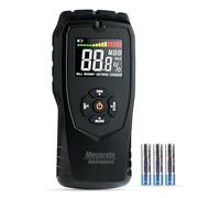 Pinless Moisture Meter, Damp Meter for Walls, Caravan, Wood and Building Material, 4 Mode 9 Density Settings, Non-Destructive Moisture Detector with Backlit LCD and Alerts