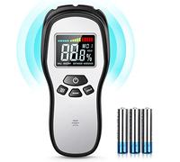 Pinless Wood Moisture Meter Detection - Firewood Moisture Meter Digital Moisture Detector for Lumber Drywall Firewood Masonry Woodworking Plaster Floor Concrete Building with LCD Display Sound Alarm